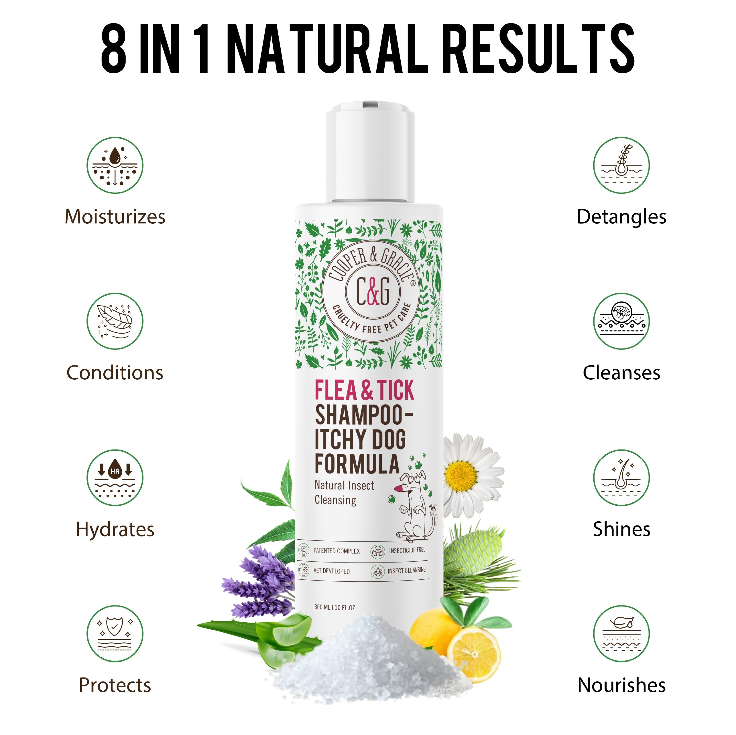 Dead Sea Itchy Dog Flea & Tick Shampoo – 300ml | Insecticide-Free, Vet-Developed Relief US