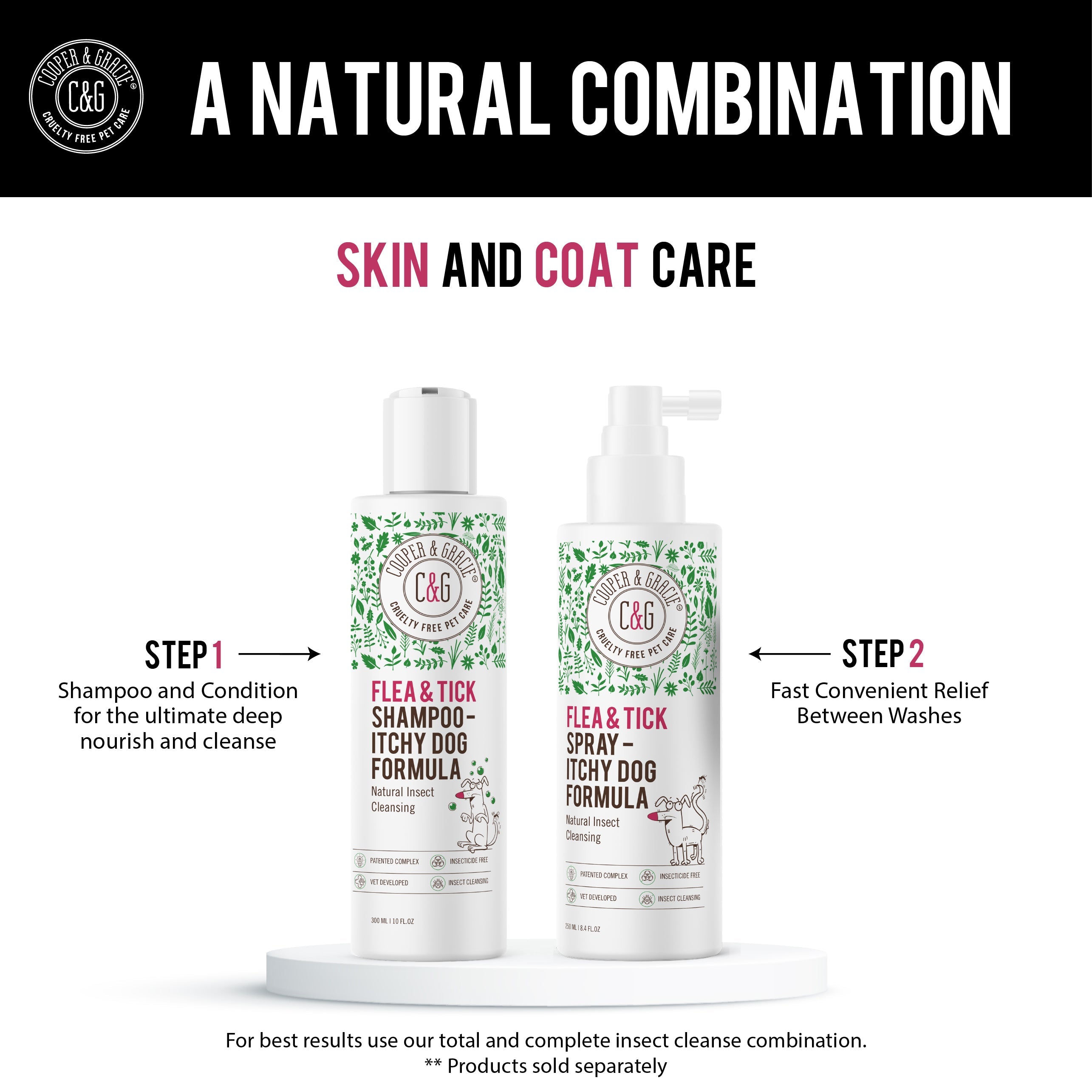 Dead Sea Itchy Dog Flea & Tick Shampoo – 300ml | Insecticide-Free, Vet-Developed Relief US