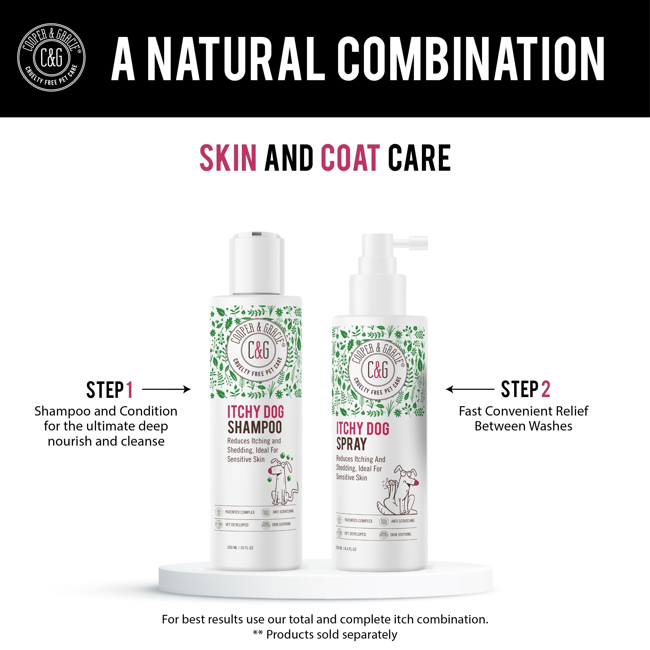 Dead Sea Itchy Dog Shampoo and Spray Bundle