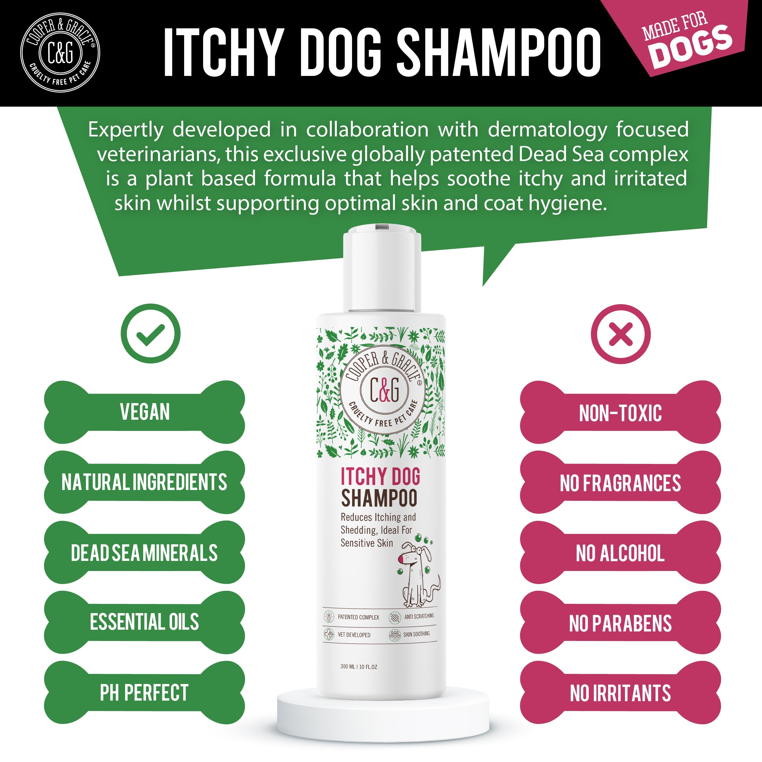 Dead Sea Itchy Dog Shampoo and Spray Bundle