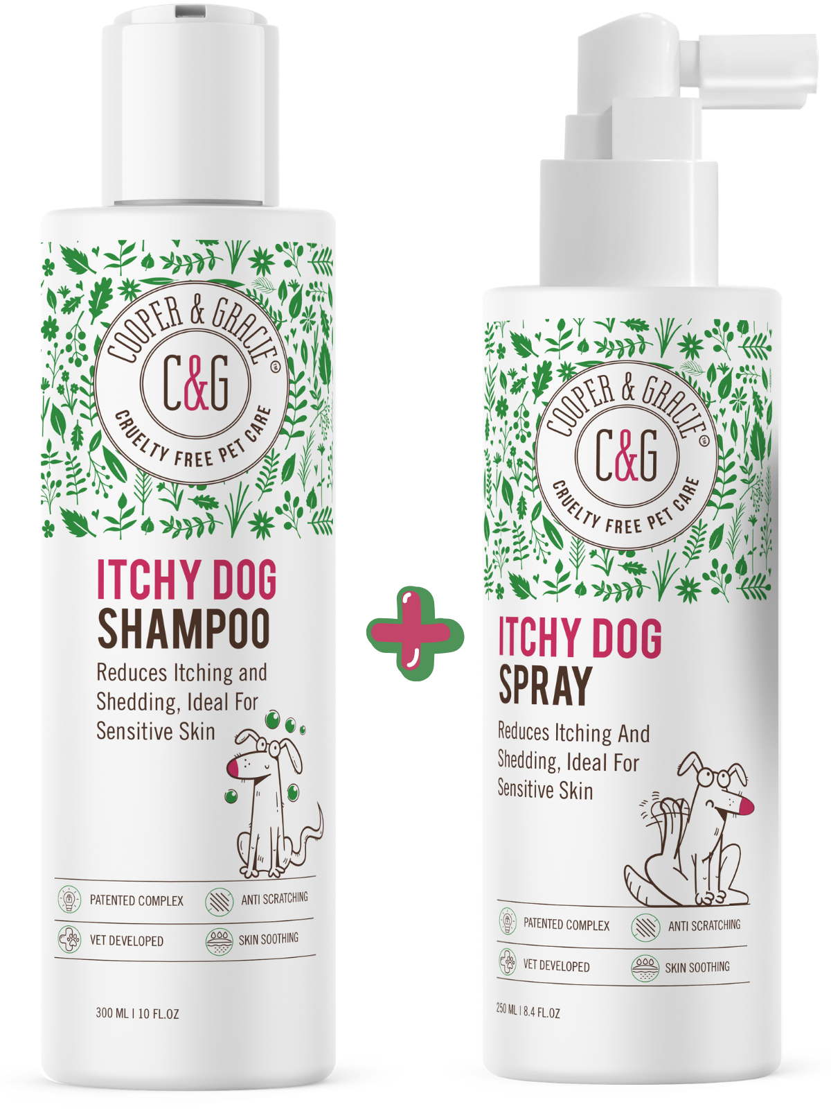 Dead Sea Itchy Dog Shampoo and Spray Bundle
