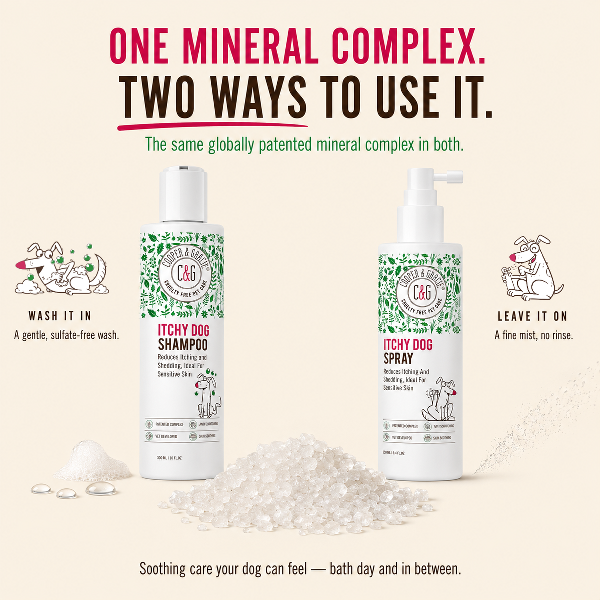 Dead Sea Itchy Dog Shampoo and Spray Bundle