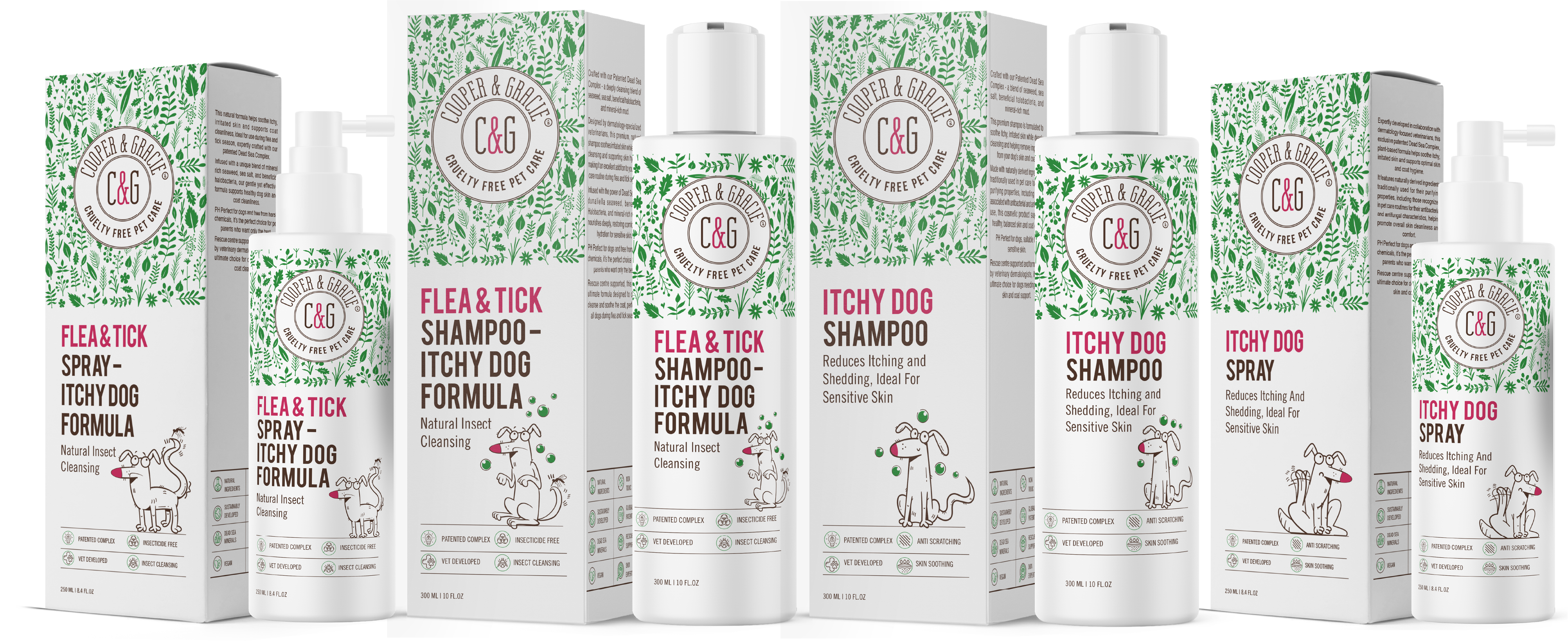 Cooper & Gracie Dead Sea Collection product line-up for National Pet Month