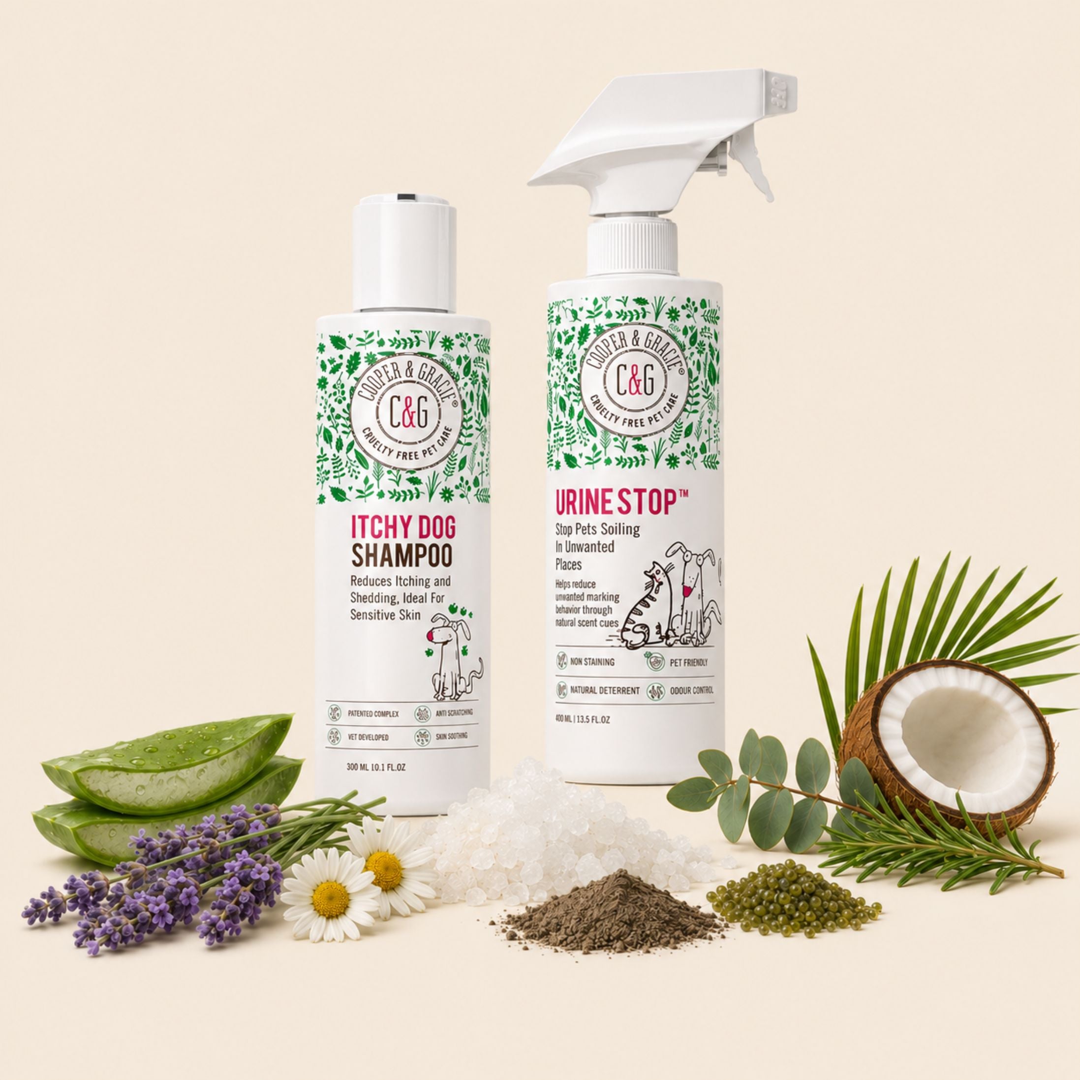 Urine Stop and Itchy Dog Shampoo Combo Bundle