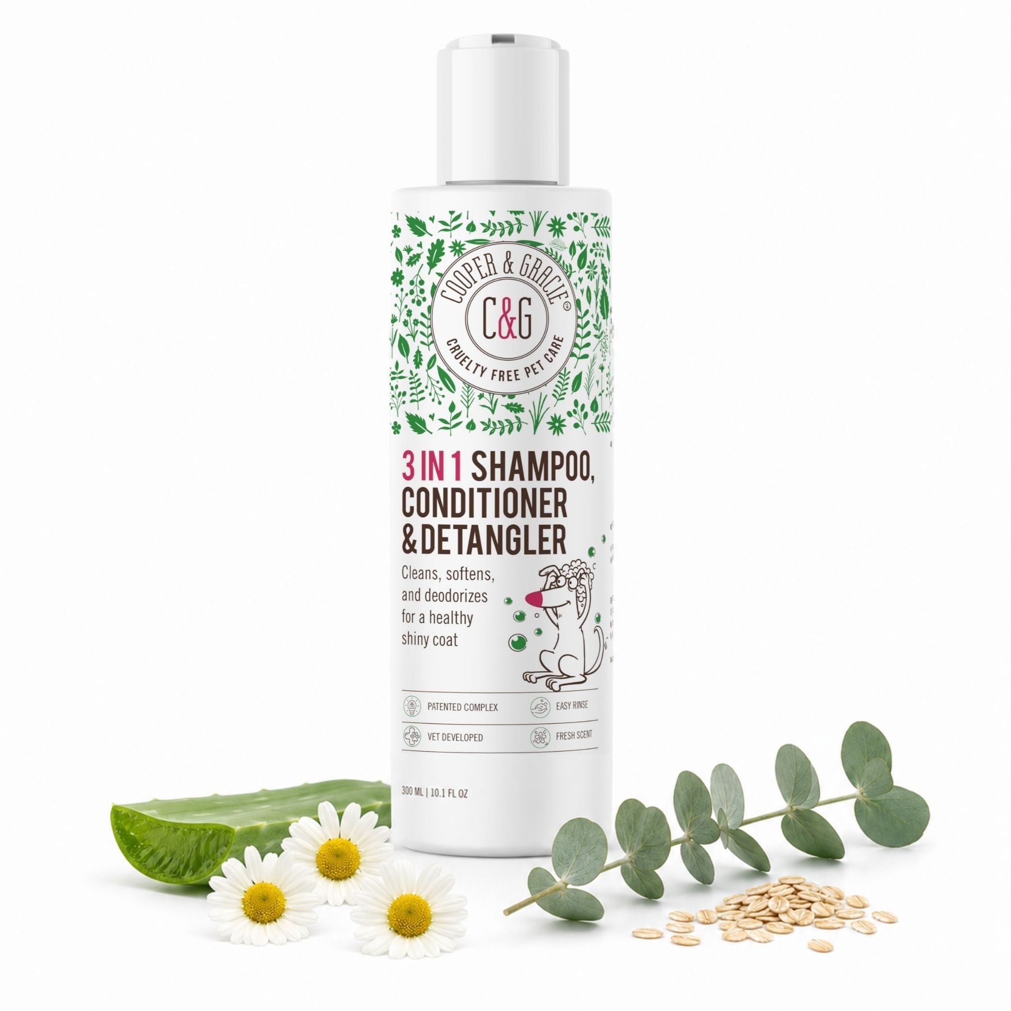 Cooper and Gracie 3 in 1 Dog Shampoo, Conditioner and Detangler