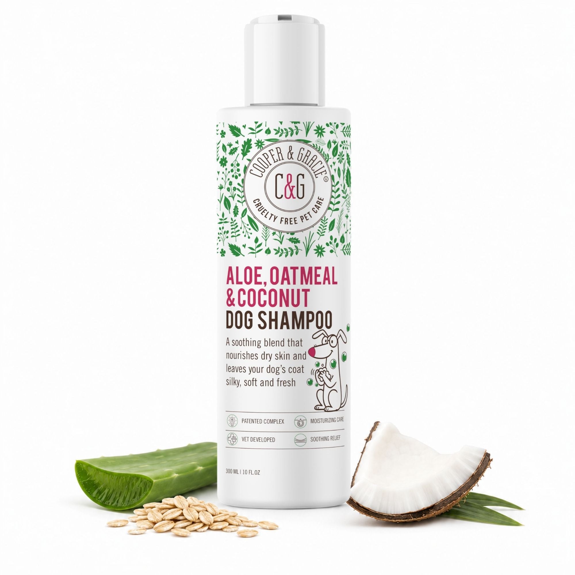 Cooper and Gracie Oatmeal Dog Shampoo with Aloe Vera and Coconut Oil