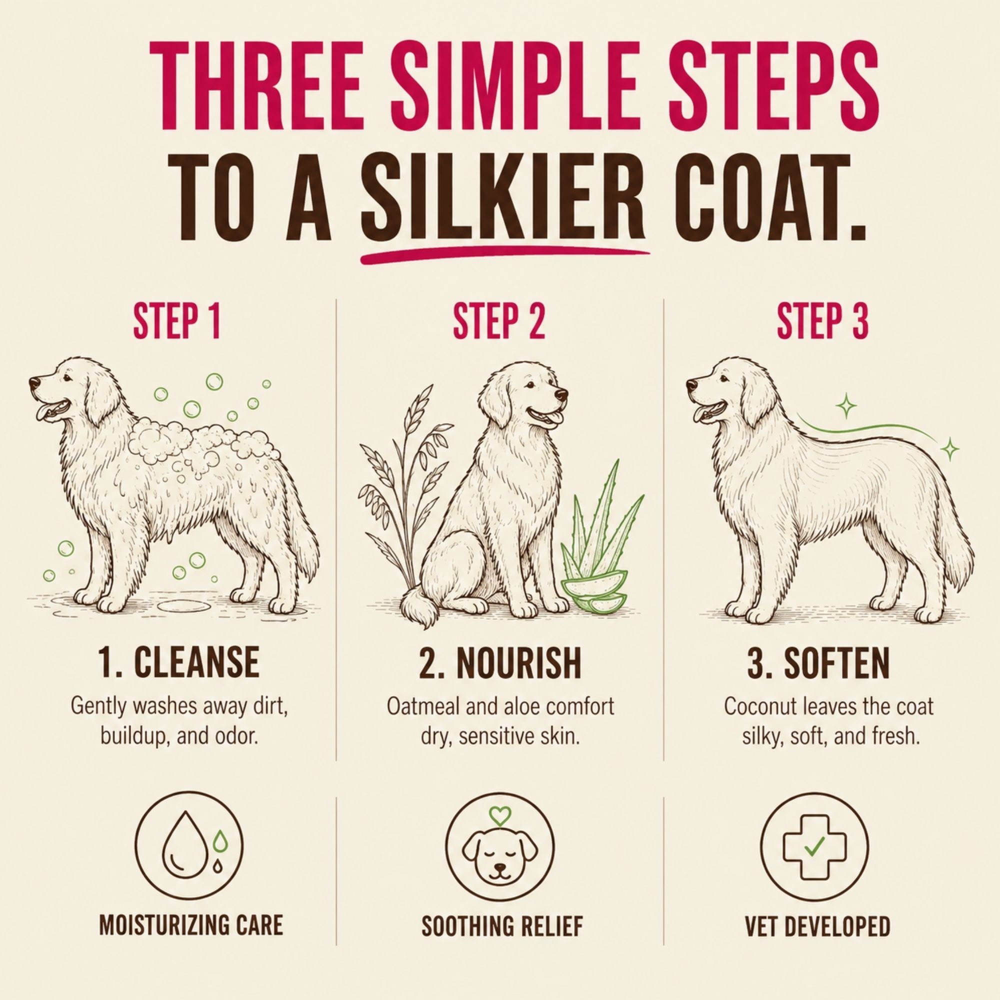 Cooper and Gracie Oatmeal Dog Shampoo with Aloe Vera and Coconut Oil