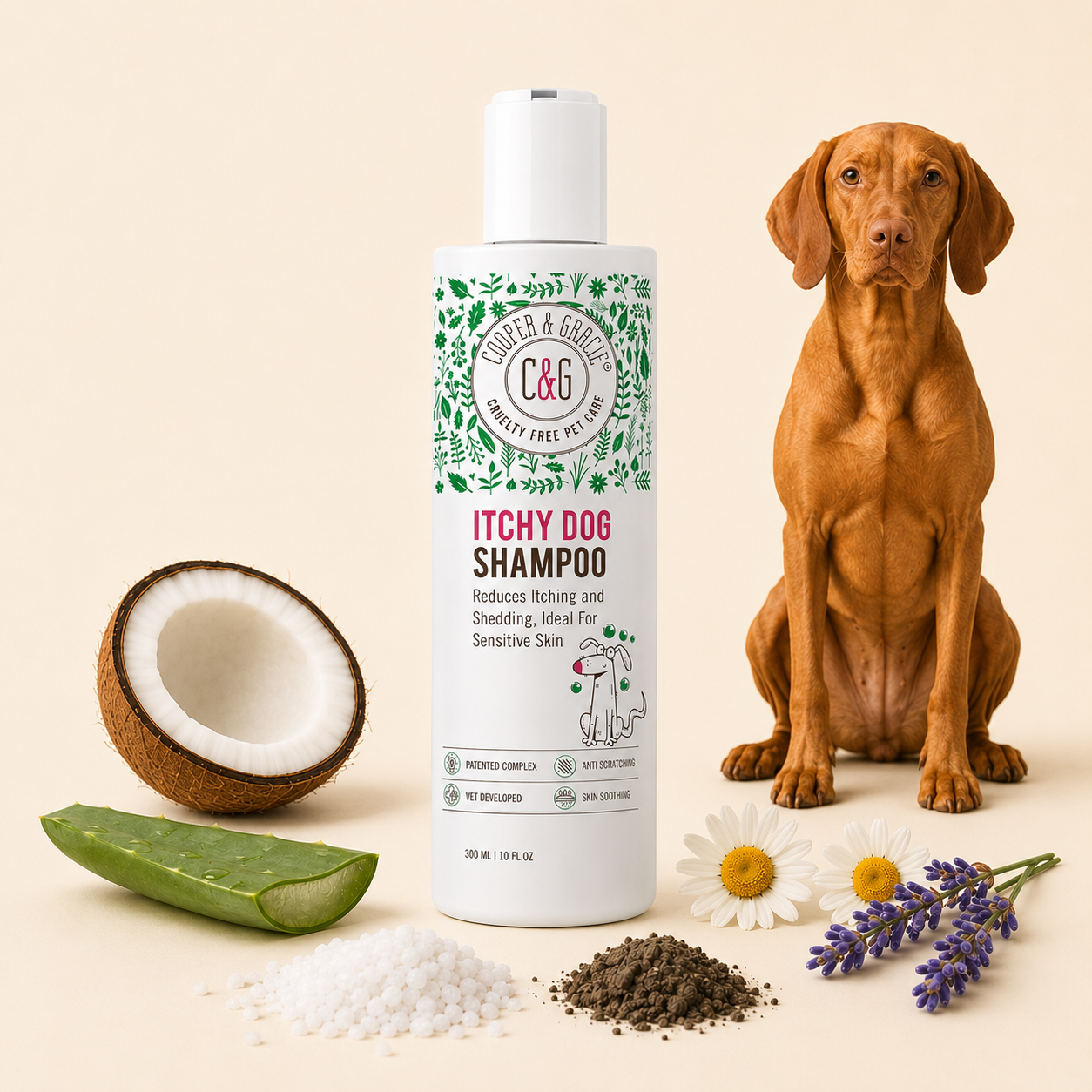 Dead Sea Itchy Dog Shampoo – 300ml | Soothes Irritation & Supports Skin Hygiene