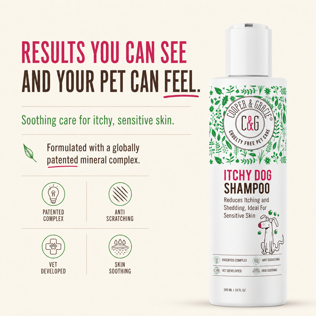 Dead Sea Itchy Dog Shampoo – 300ml | Soothes Irritation & Supports Skin Hygiene