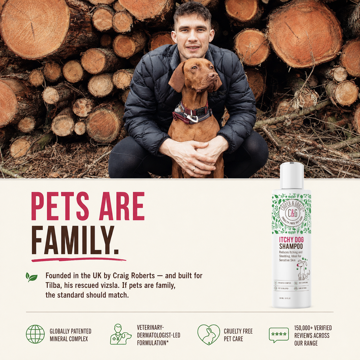 Dead Sea Itchy Dog Shampoo – 300ml | Soothes Irritation & Supports Skin Hygiene