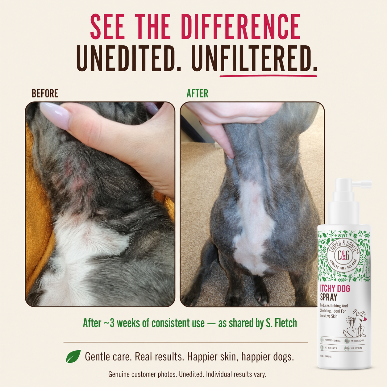Dead Sea Itchy Dog Spray – 250ml – Soothes Itchy Skin Gently and Effectively